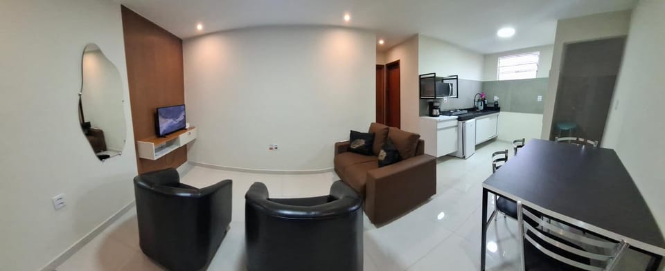 Kitchen or kitchenette, Living room, Seating area