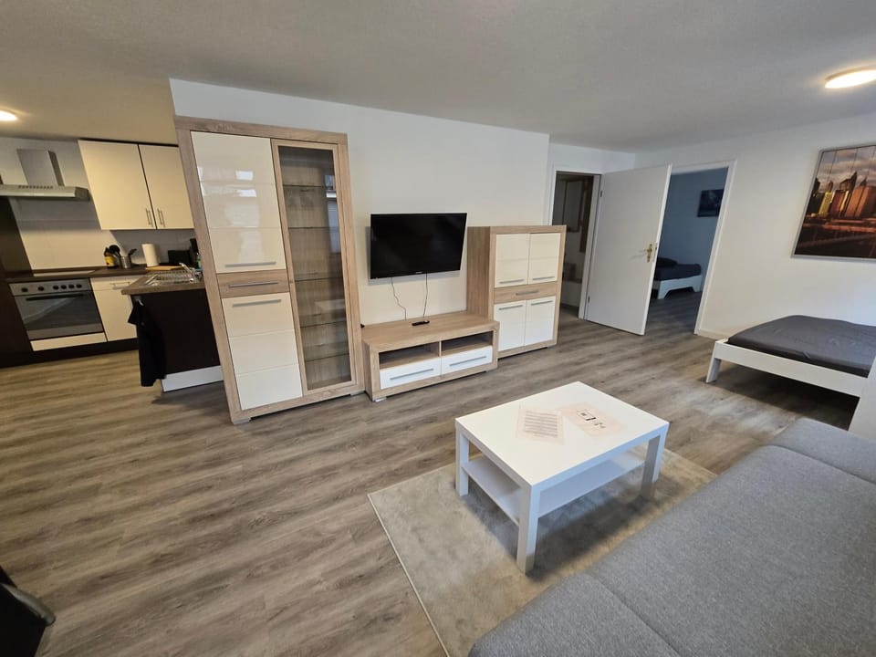 TV and multimedia, Kitchen or kitchenette, Living room, Photo of the whole room, Seating area