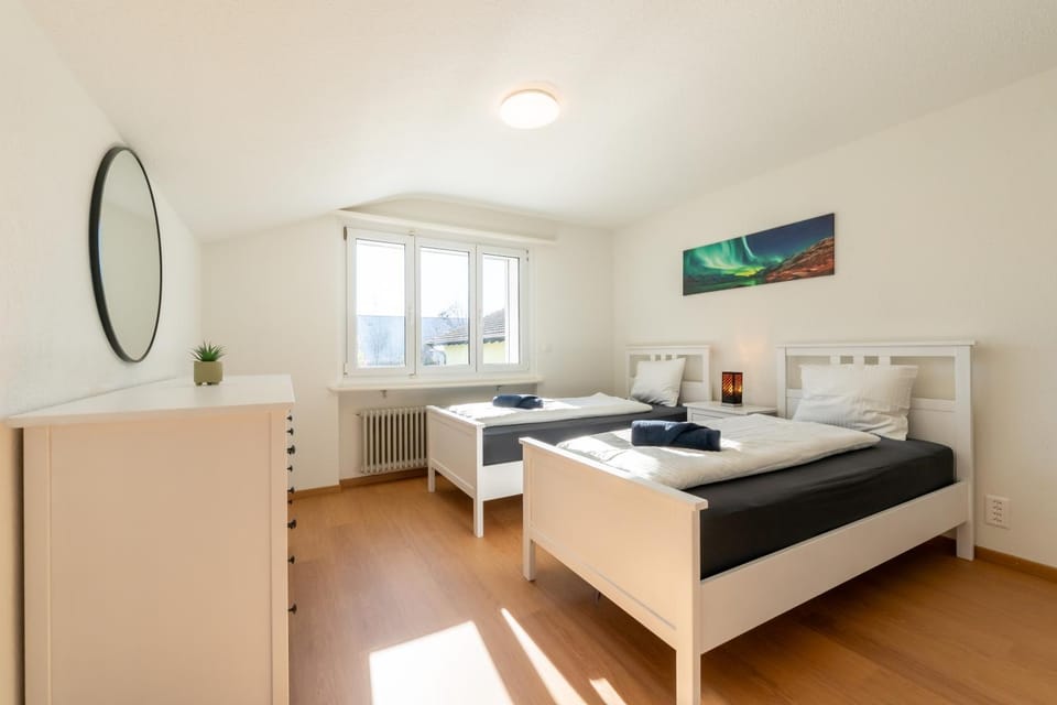 Bed, Photo of the whole room, Bedroom, towels, wardrobe