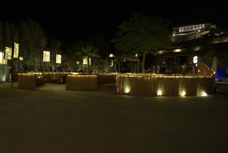 Night, Garden, Seating area