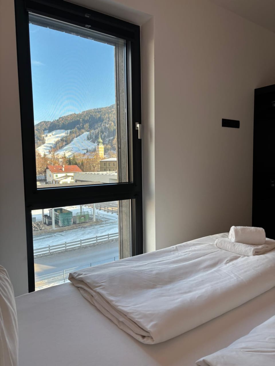 Bed, Natural landscape, Bedroom, Mountain view