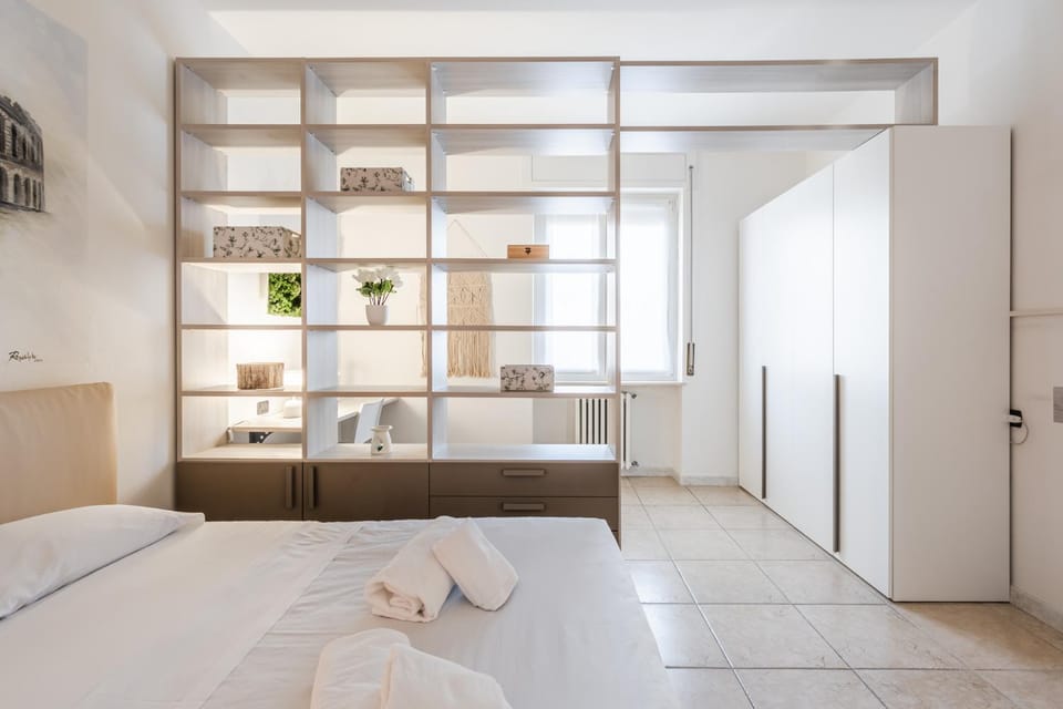 Bed, Photo of the whole room, Bedroom, towels, wardrobe