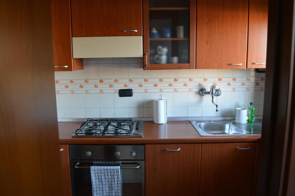 Kitchen or kitchenette, dishwasher, stove