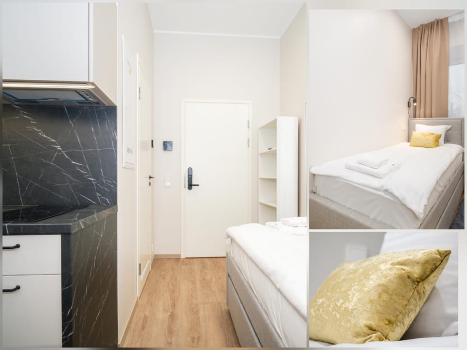 Bed, Decorative detail, storage, stove, wardrobe