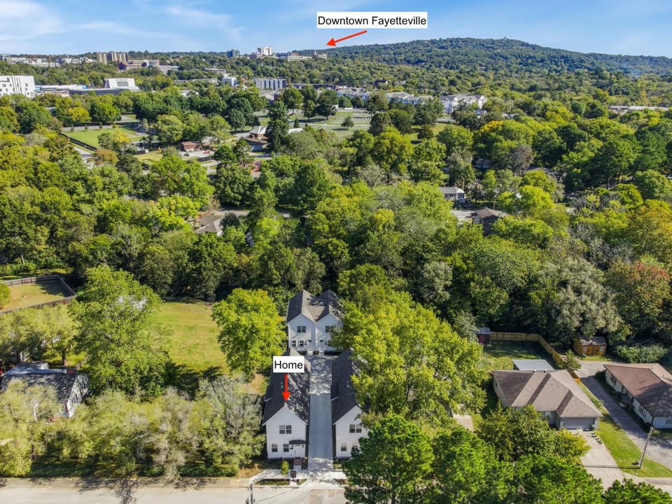 The Opal-Half mi to Baum Walker Field-2 mi to DT House in Fayetteville