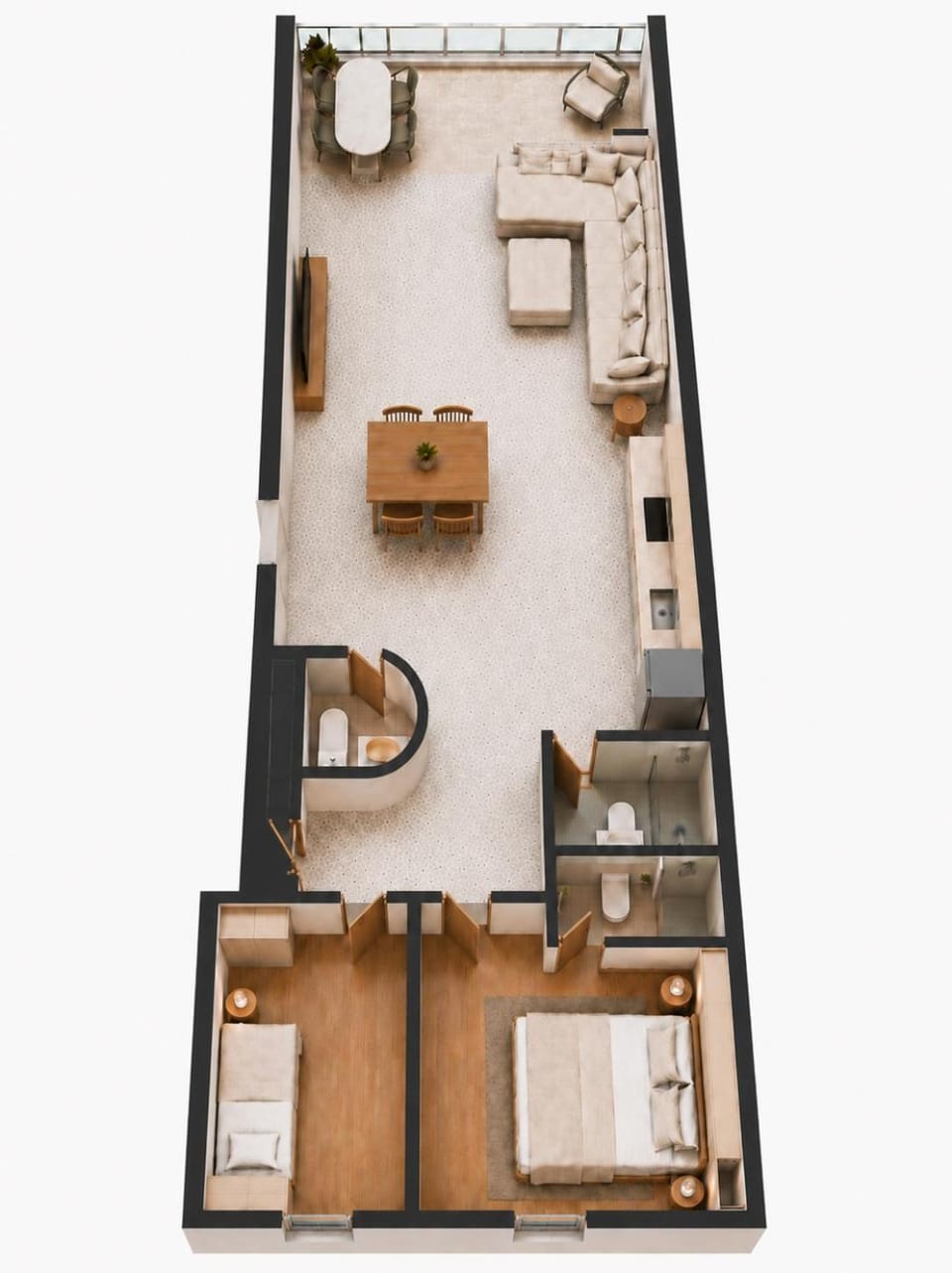 Bathroom, TV and multimedia, Living room, Floor plan, Dining area, Bedroom