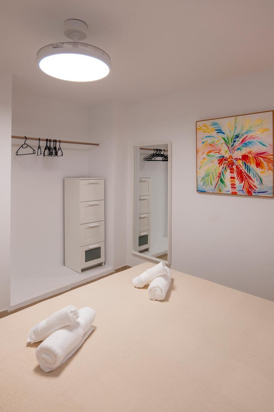 Bed, Photo of the whole room, Bedroom, towels, wardrobe