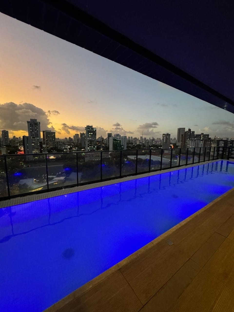 Pool view, Swimming pool, Sunset