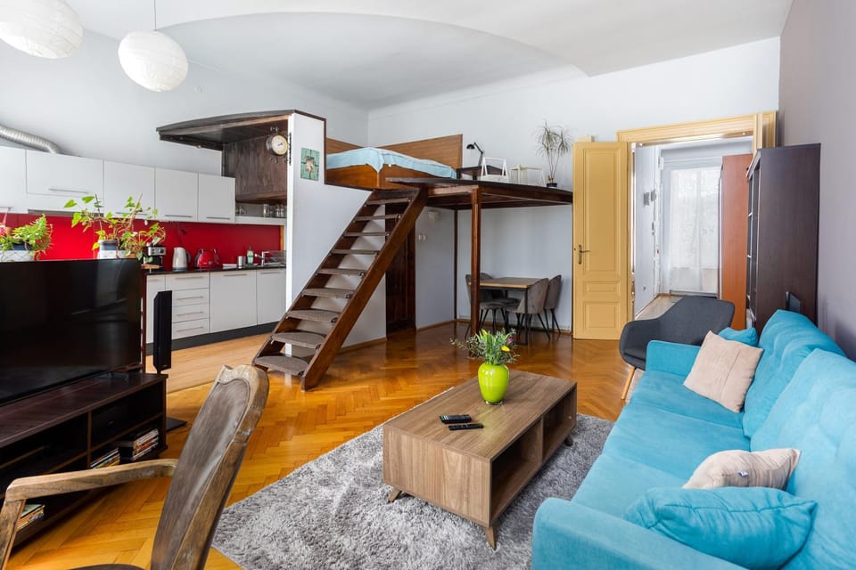 Kitchen or kitchenette, Living room, Dining area