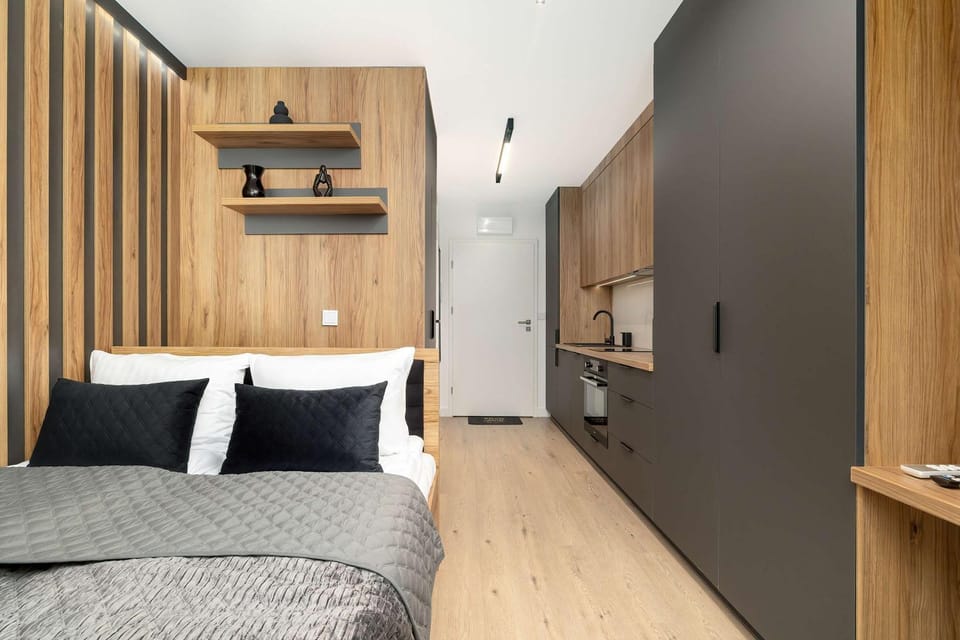 Bed, Kitchen or kitchenette, Photo of the whole room, Bedroom, wardrobe