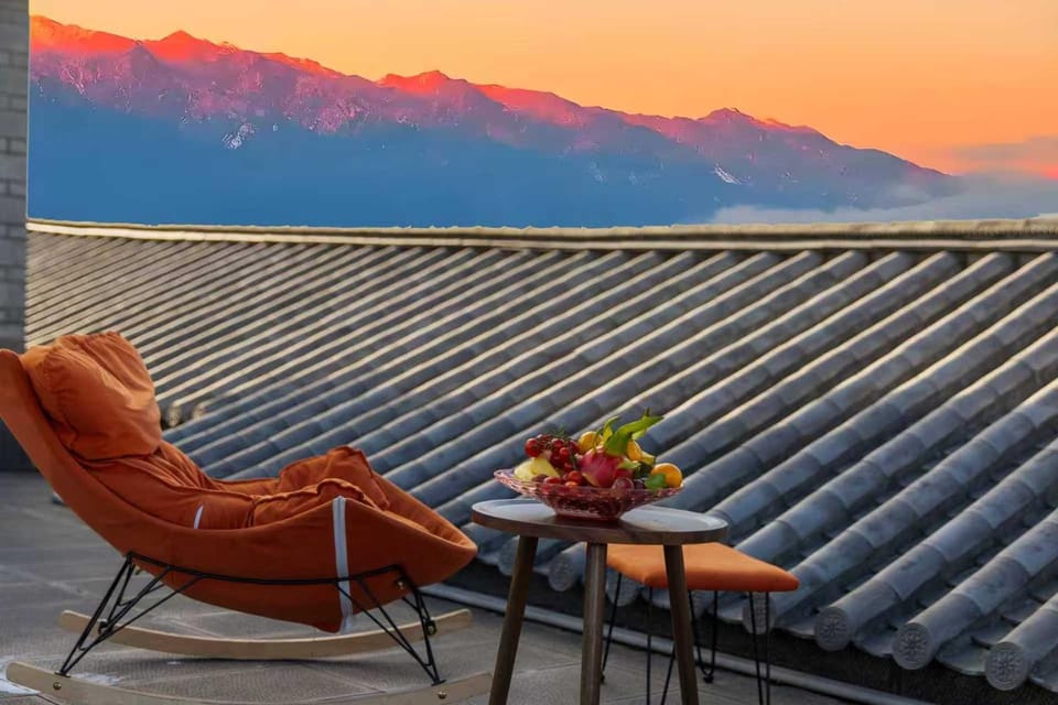 Natural landscape, Balcony/Terrace, Mountain view, Sunset, Internal: Not applicable to any particular room