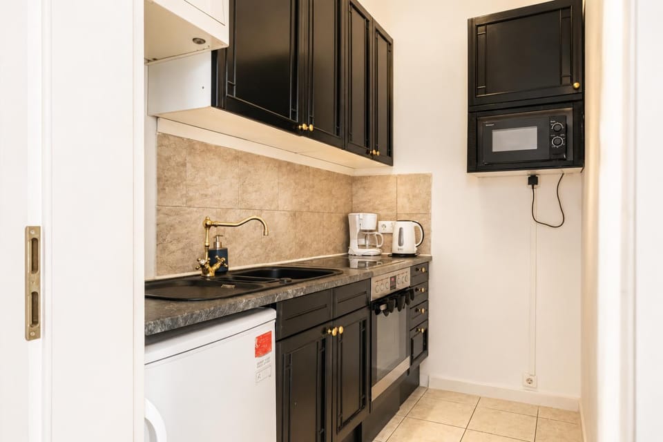 Kitchen or kitchenette, oven, stove