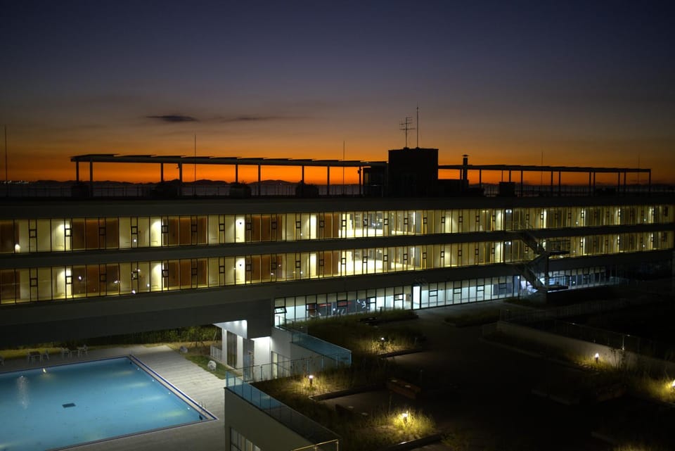 Pool view, Sunset