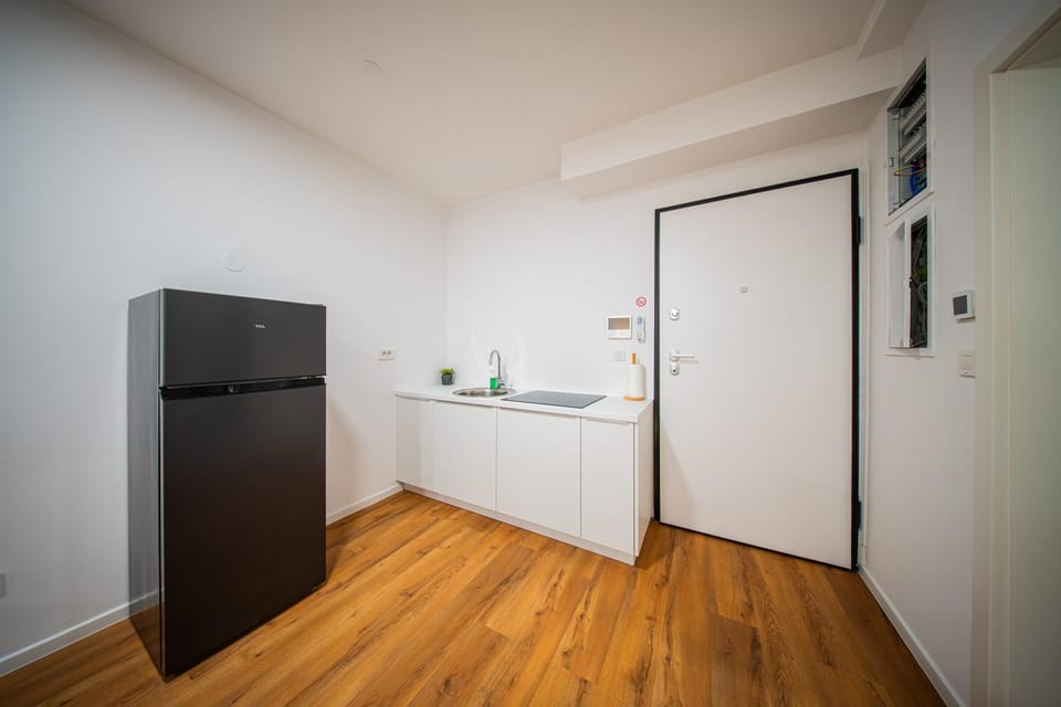 Kitchen or kitchenette, dishwasher, stove