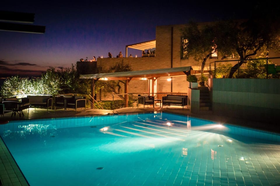 Property building, Night, Pool view