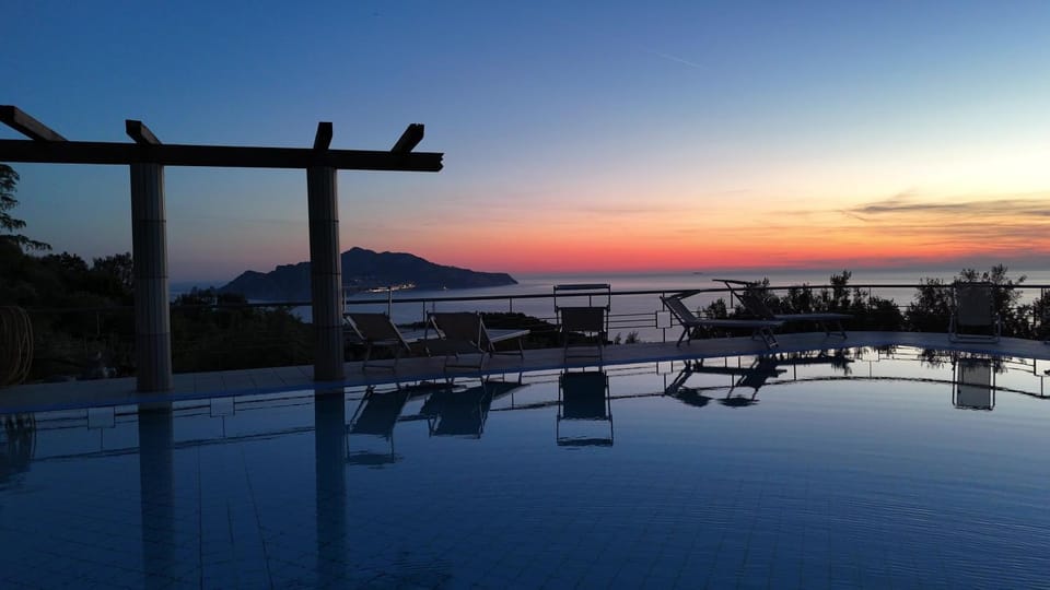 Pool view, Sunset