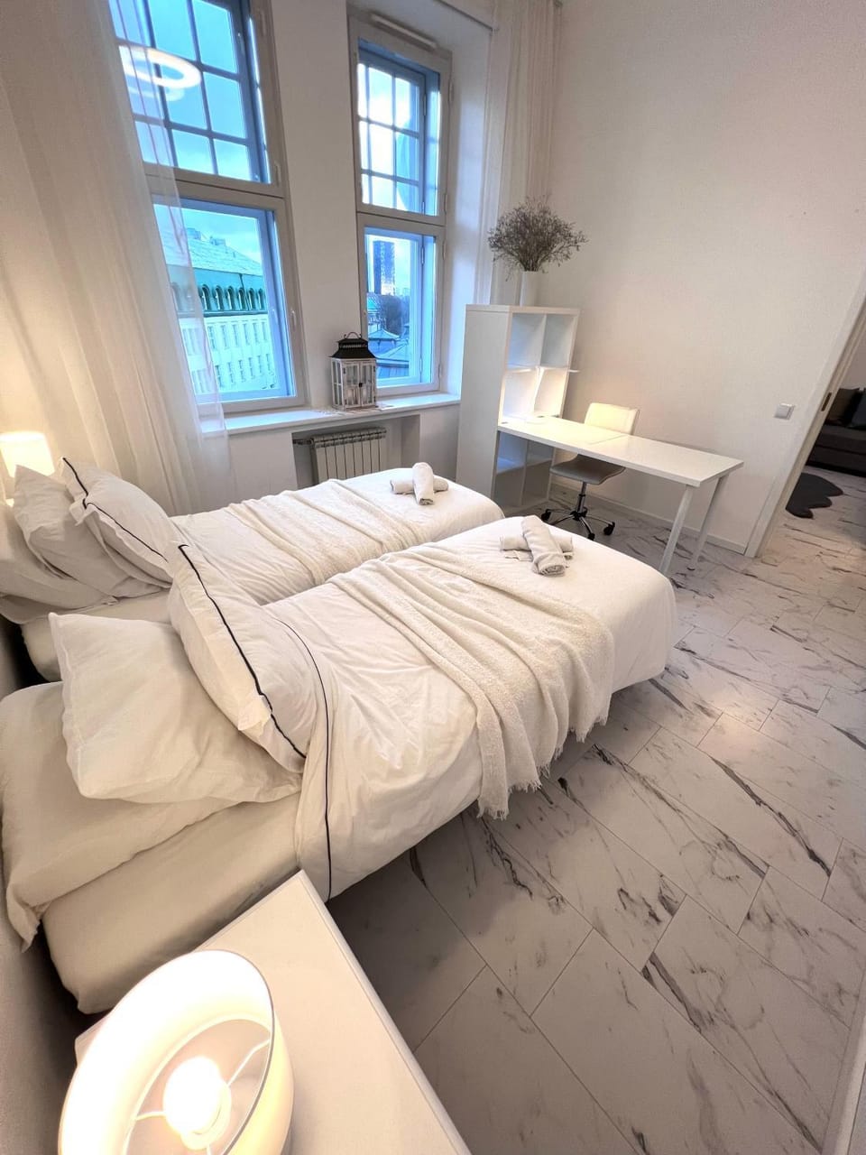 Bed, Photo of the whole room, towels