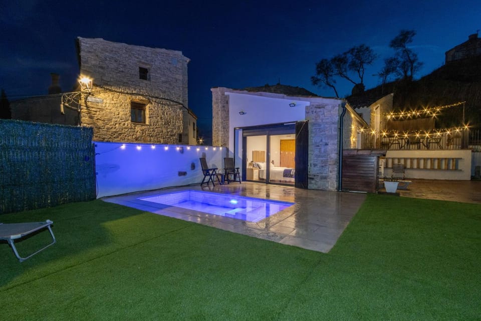 Property building, Living room, Swimming pool