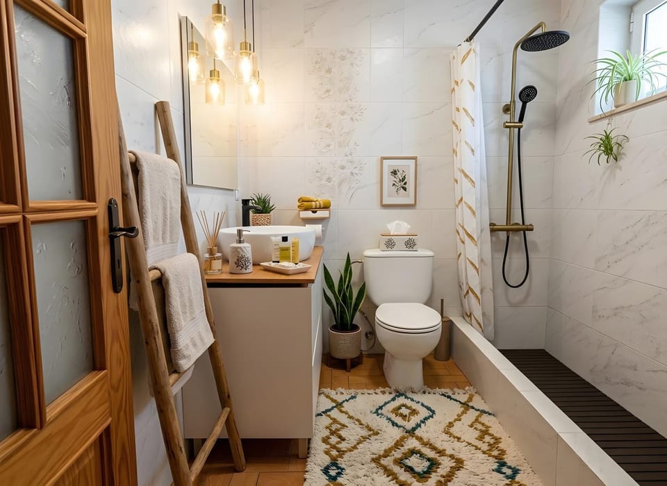 Bathroom, Living room