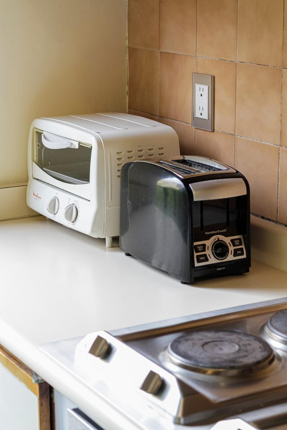 Kitchen or kitchenette, toaster