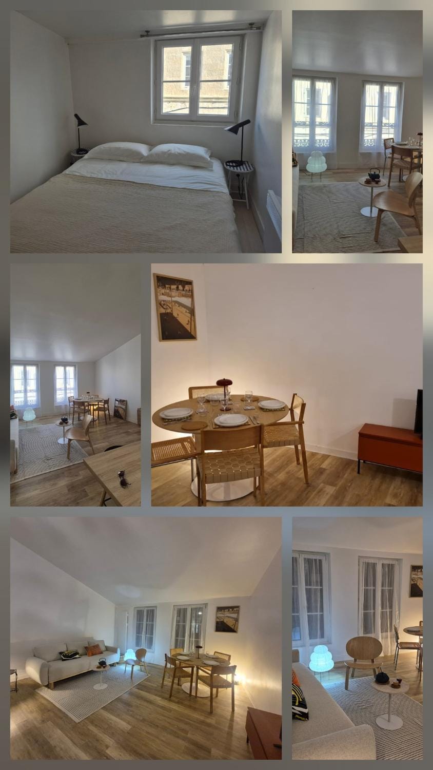 Flower, 3 p, Wifi, Hyper-center, Equipped kitchen Apartment in La Rochelle