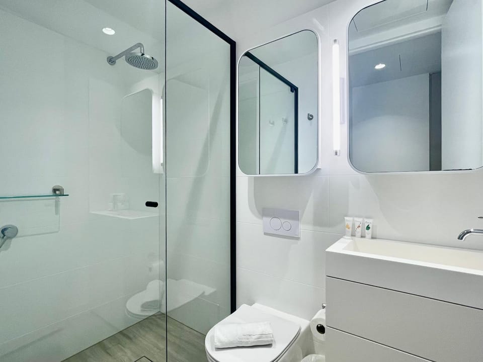 Shower, Toilet, Bathroom, towels