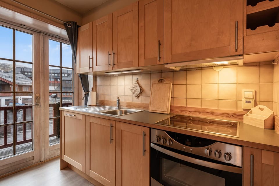 Kitchen or kitchenette, dishwasher, stove