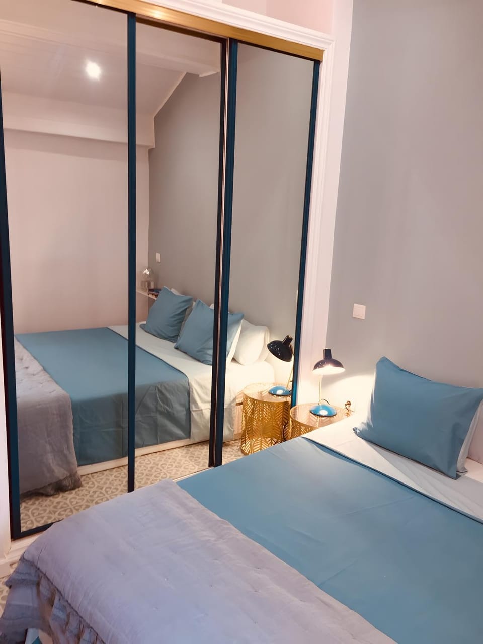 Property building, Living room, Bedroom