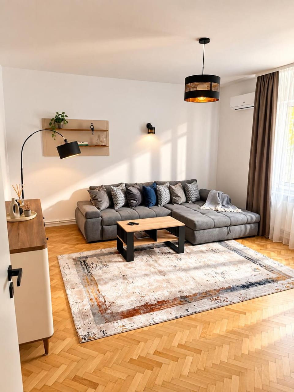 Bed, Living room, Photo of the whole room, Seating area