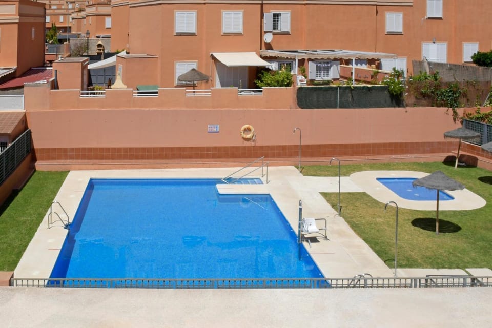 Property building, Living room, Swimming pool