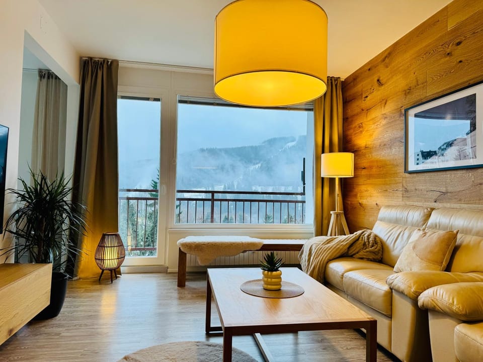 Natural landscape, Living room, Seating area, Mountain view