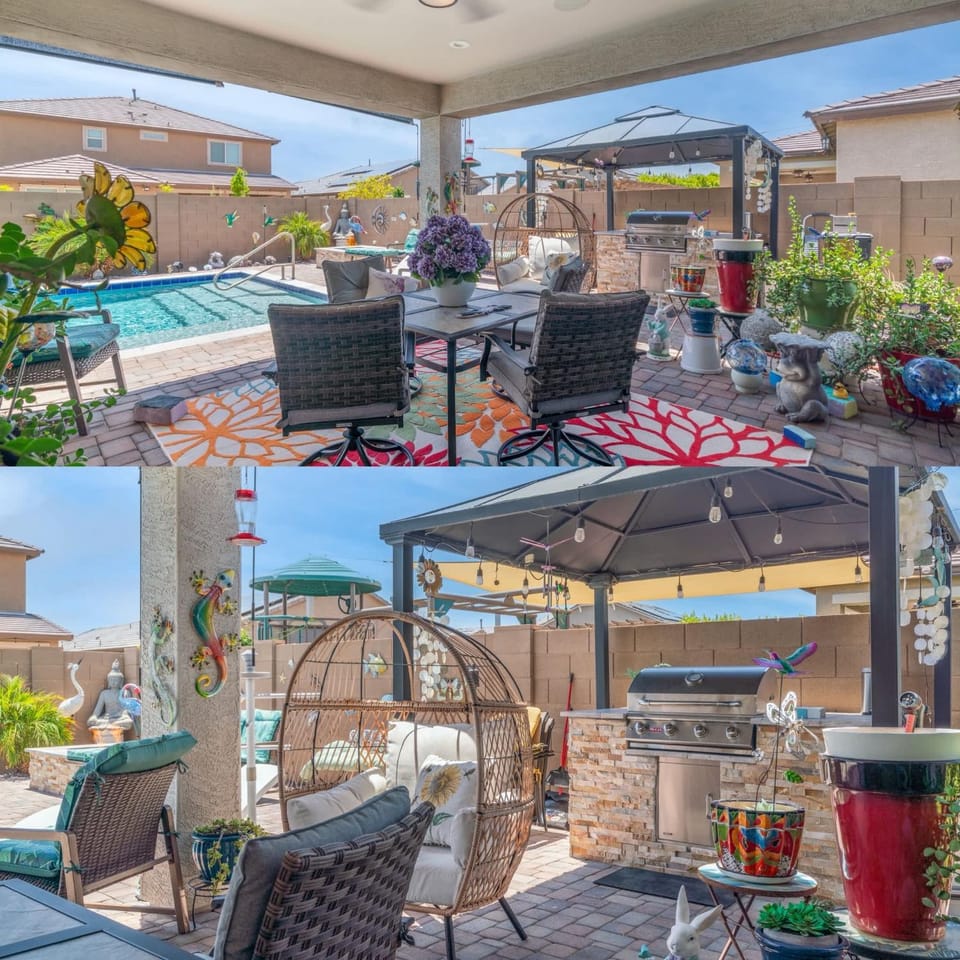 Goodyear Retreat Pool Slide Firepit BBQ House in Goodyear