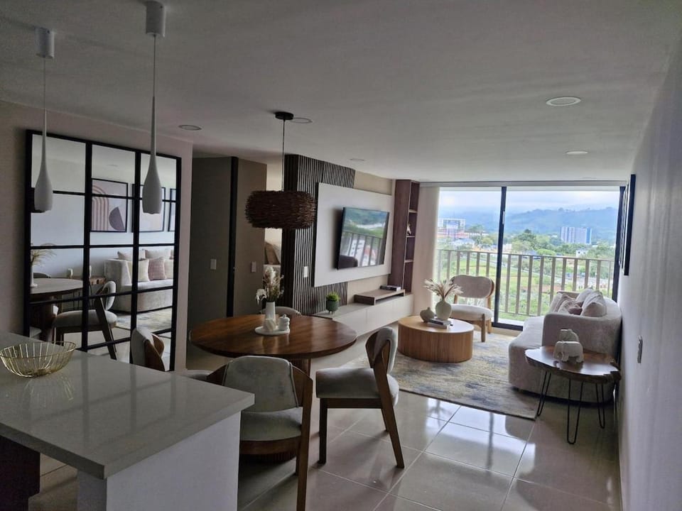 Natural landscape, Living room, Dining area, Mountain view