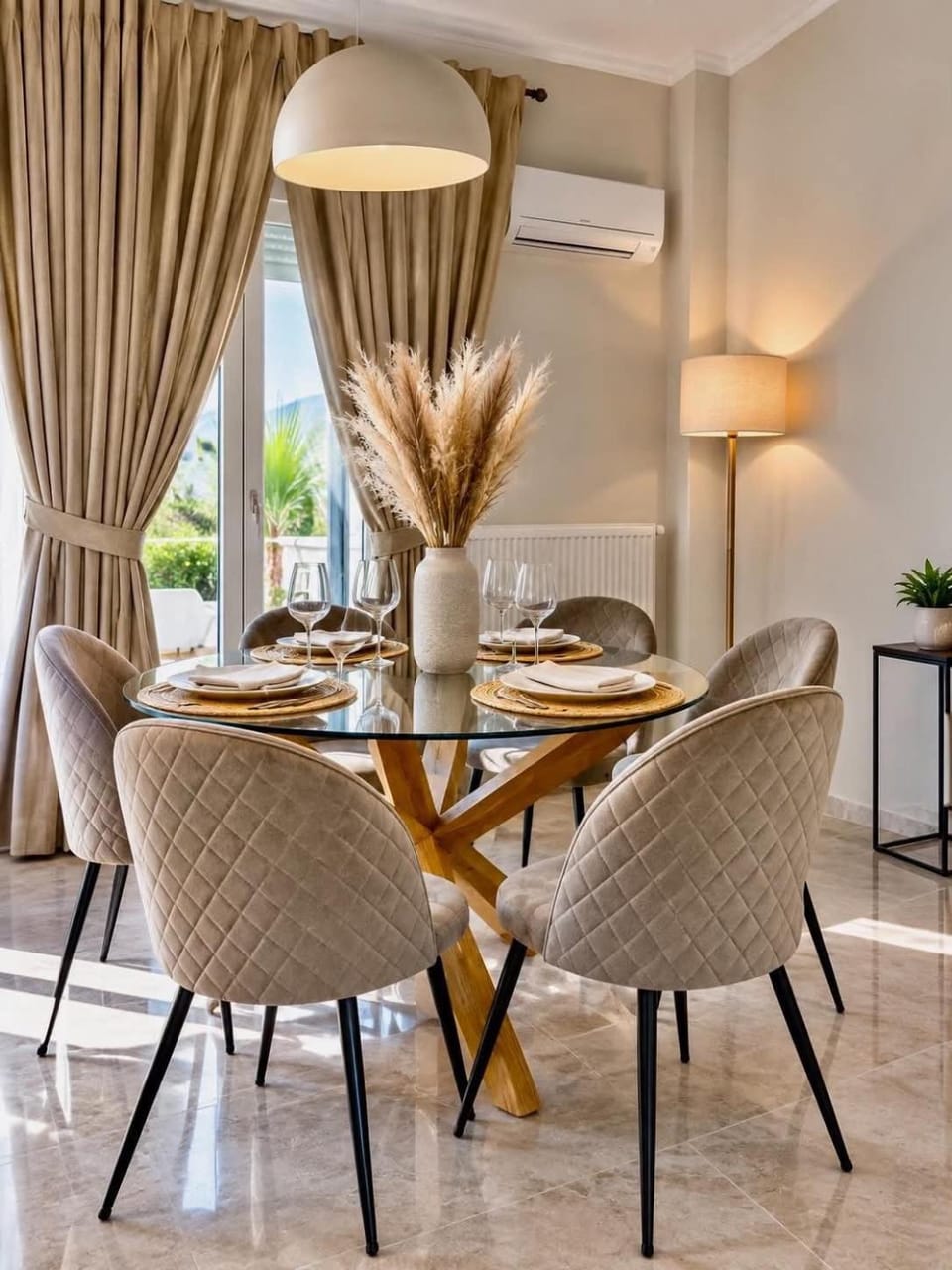 Dining area, air conditioner
