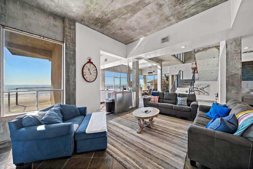 Living room, Seating area, Beach, Sea view, furniture, air conditioner
