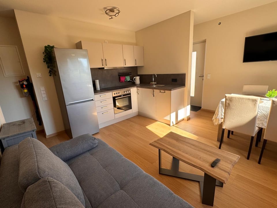 Living room, kitchen