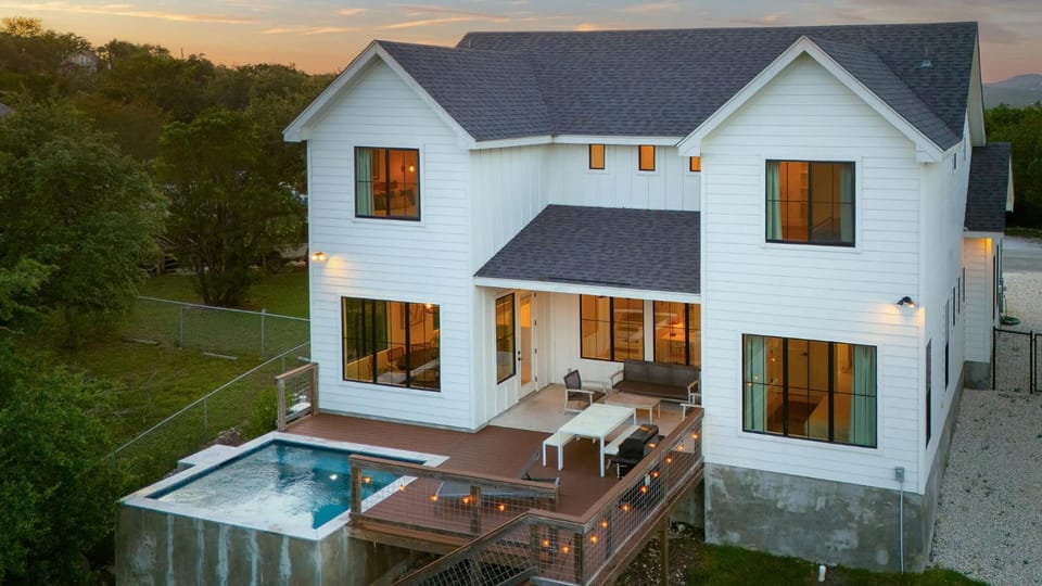 Heated Pool for Family Retreat Grill Loungers & Views House in Canyon Lake