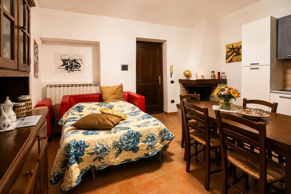 Bed, Living room, Seating area