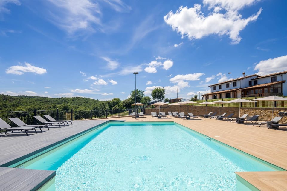 Property building, Pool view, Swimming pool, sunbed