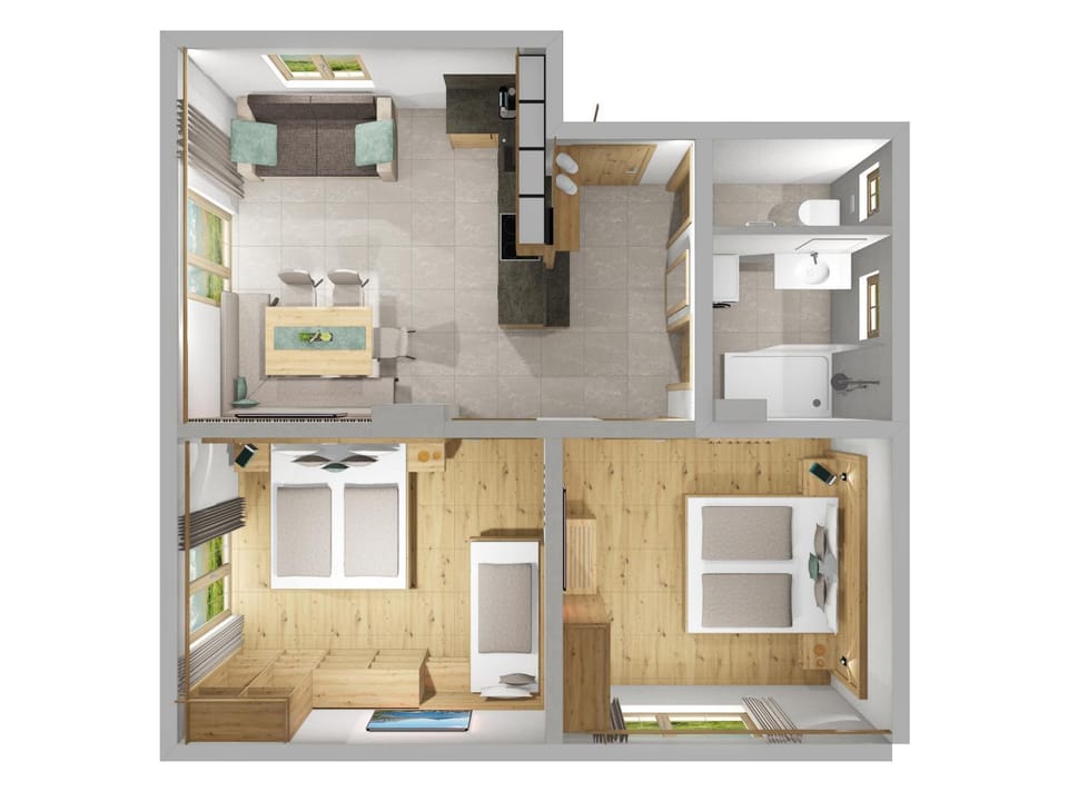 Photo of the whole room, Floor plan