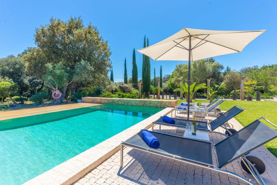 Swimming pool, sunbed