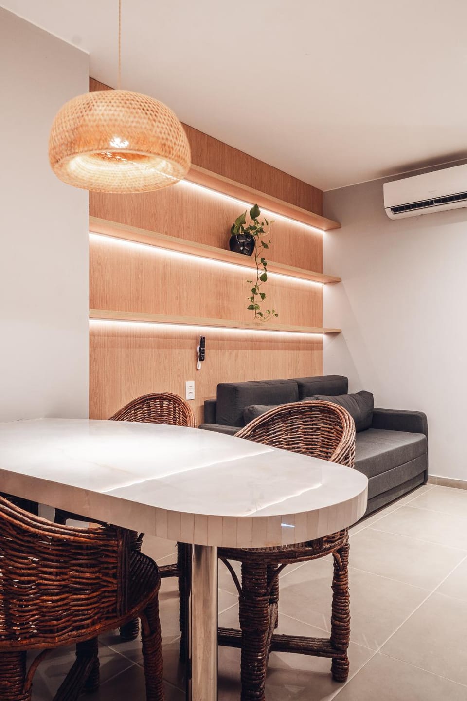 Living room, Dining area, air conditioner