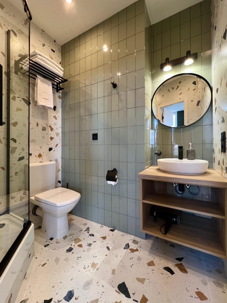 Shower, Toilet, towels