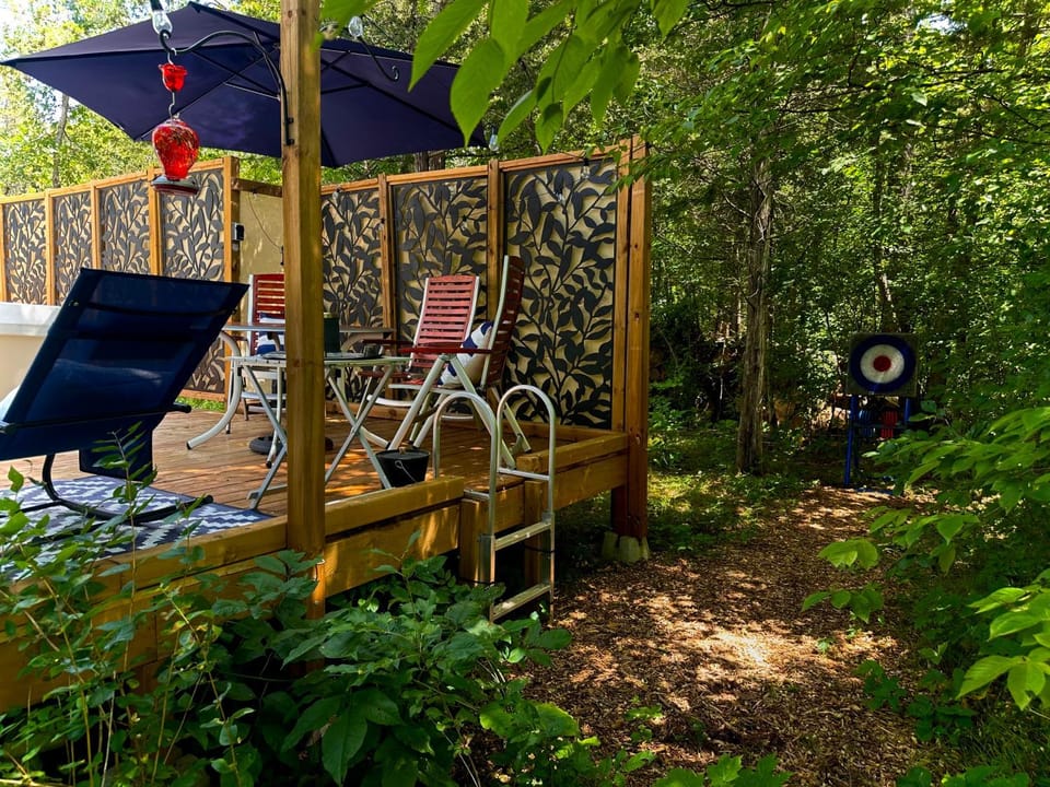 Lake Escape in Cozy Boathouse Surrounded by Forest Docked boat in Greater Napanee