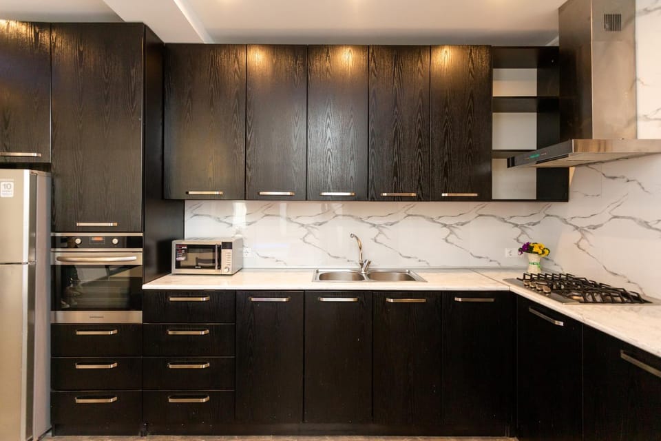 Kitchen or kitchenette, dishwasher, minibar, oven, stove