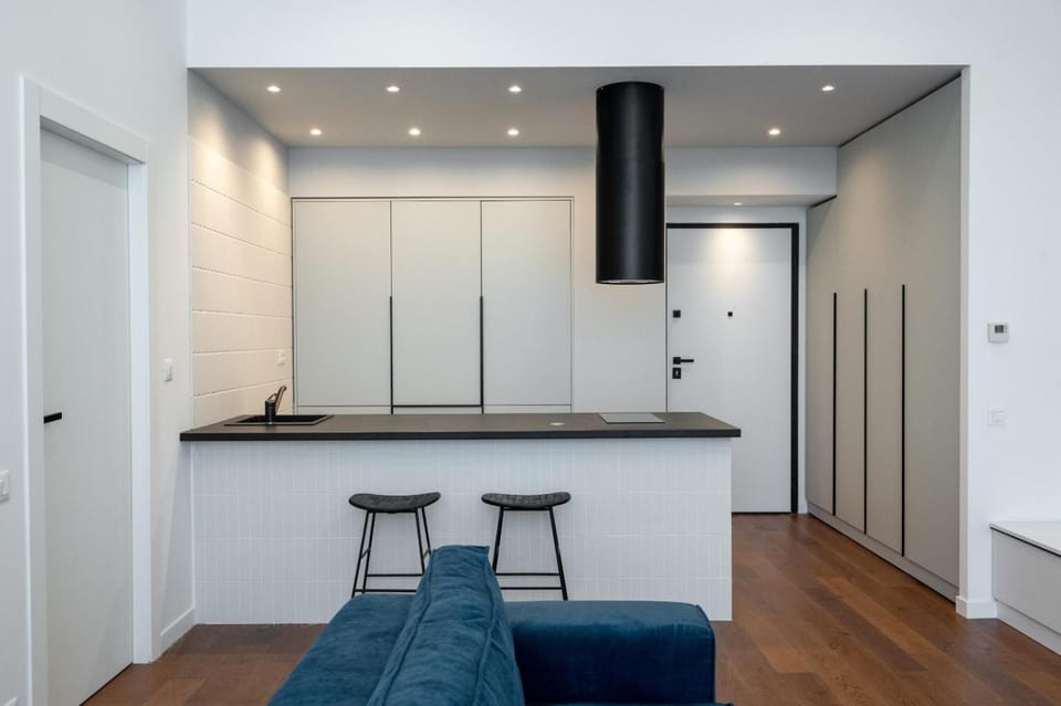Kitchen or kitchenette, Living room, Seating area