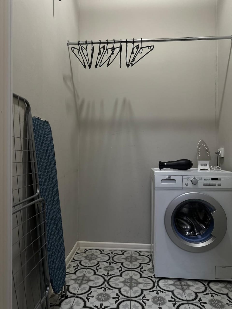 flat iron, hair dryier, washing machine, dryer
