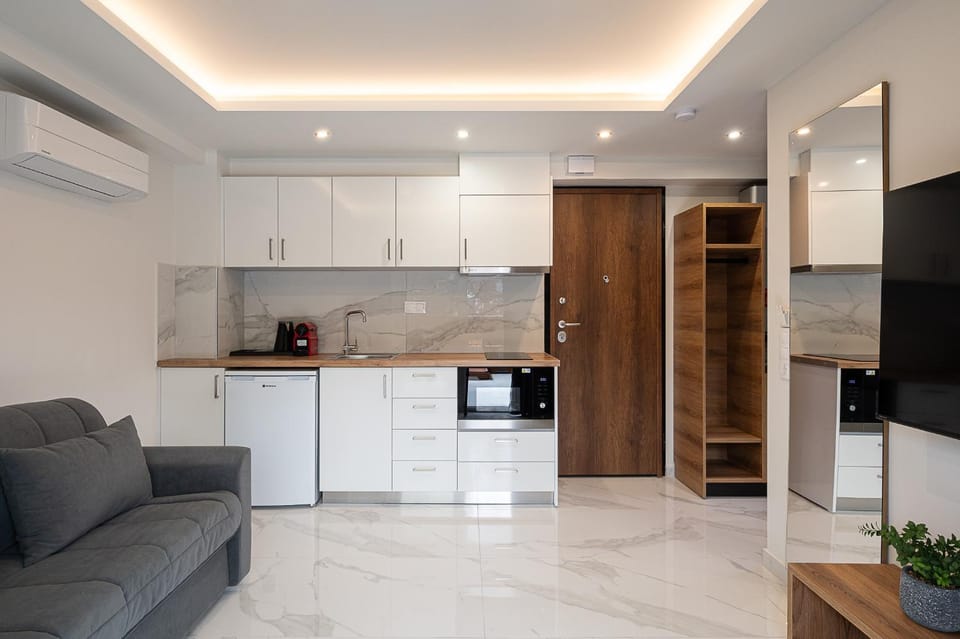 TV and multimedia, Kitchen or kitchenette, Living room, Seating area, air conditioner