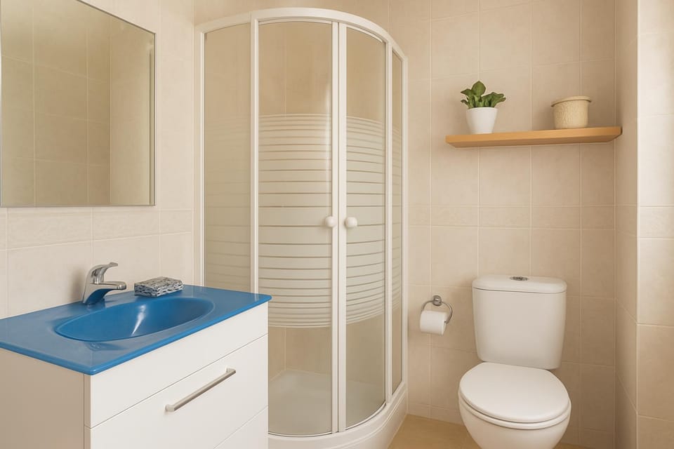 Shower, Toilet, Bathroom, hair dryier
