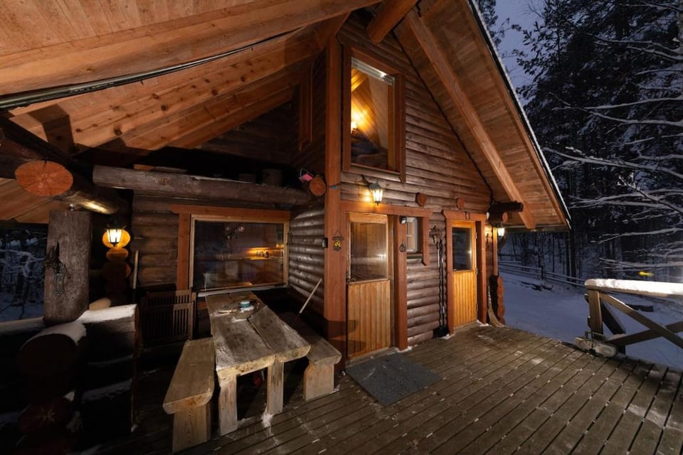 Property building, Night, Winter